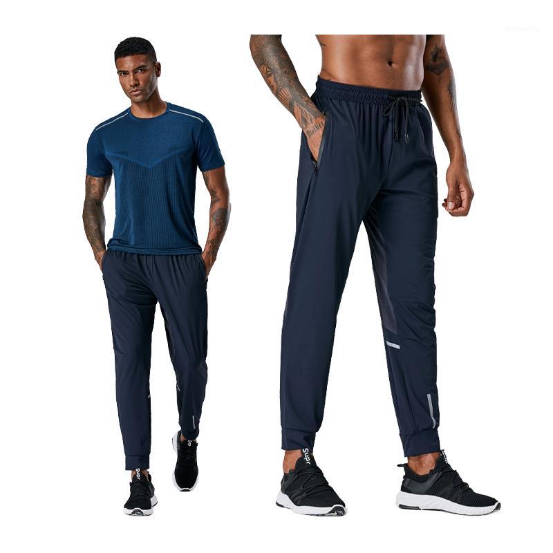 

Outdoor Long Pants Men Running Fitness Zipper Training Trousers Soccer basketball Breathable Splice Mesh Sport Jogging Pants1, Black