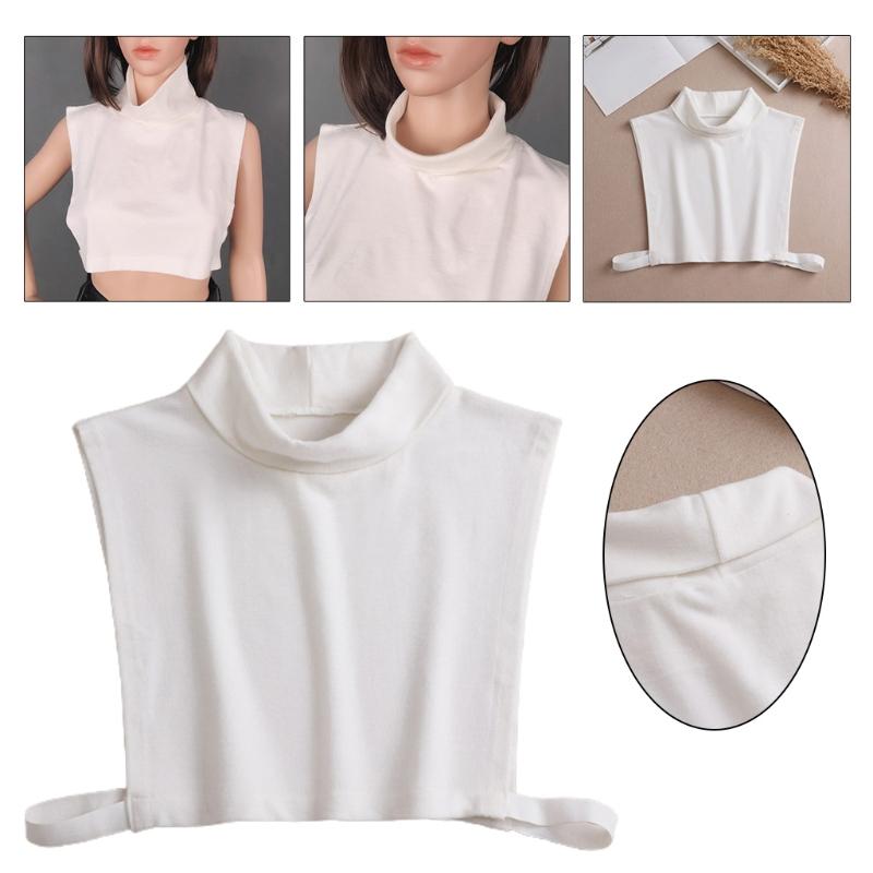 

Women Winter Mock Turtleneck False Collar Solid Color Detachable Pullover Half Top Sweater Decorative Neck Cover Dickey