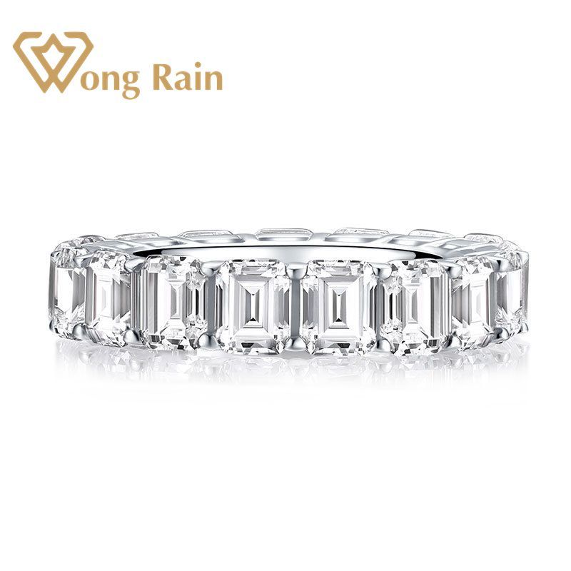 

Wong Rain 925 Sterling Silver Emerald Cut Created Moissanite Gemstone Diamonds Wedding Engagement Ring Fine Jewelry Wholesale Y1124
