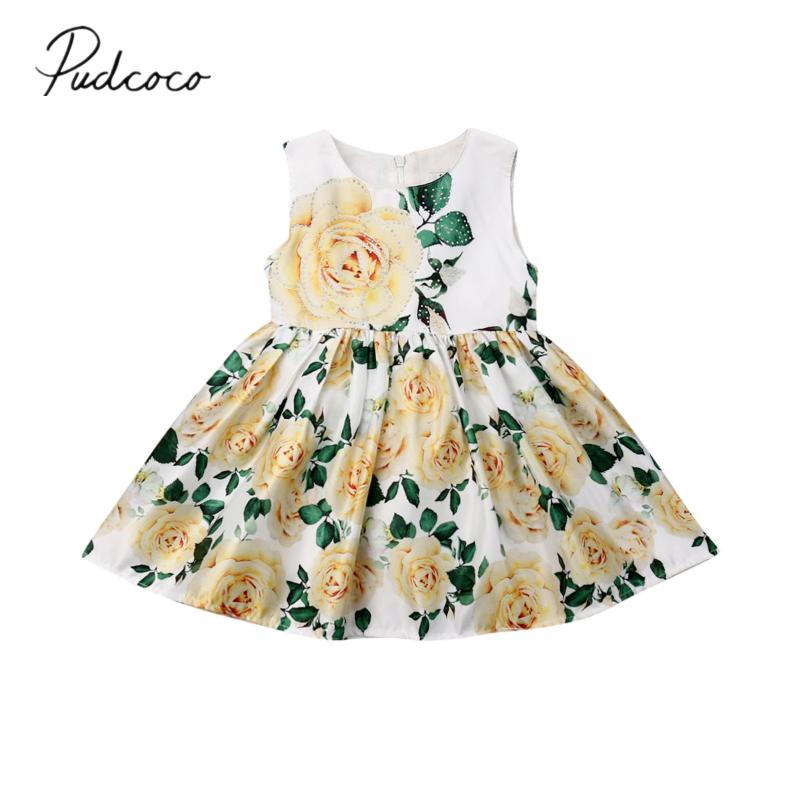 

Girl's Dresses 2022 Children Summer Clothing Infant Baby Kids Girls Formal Floral Dress Big White Rose Outfits Sleeveless Clothes 2-7T, Red;yellow
