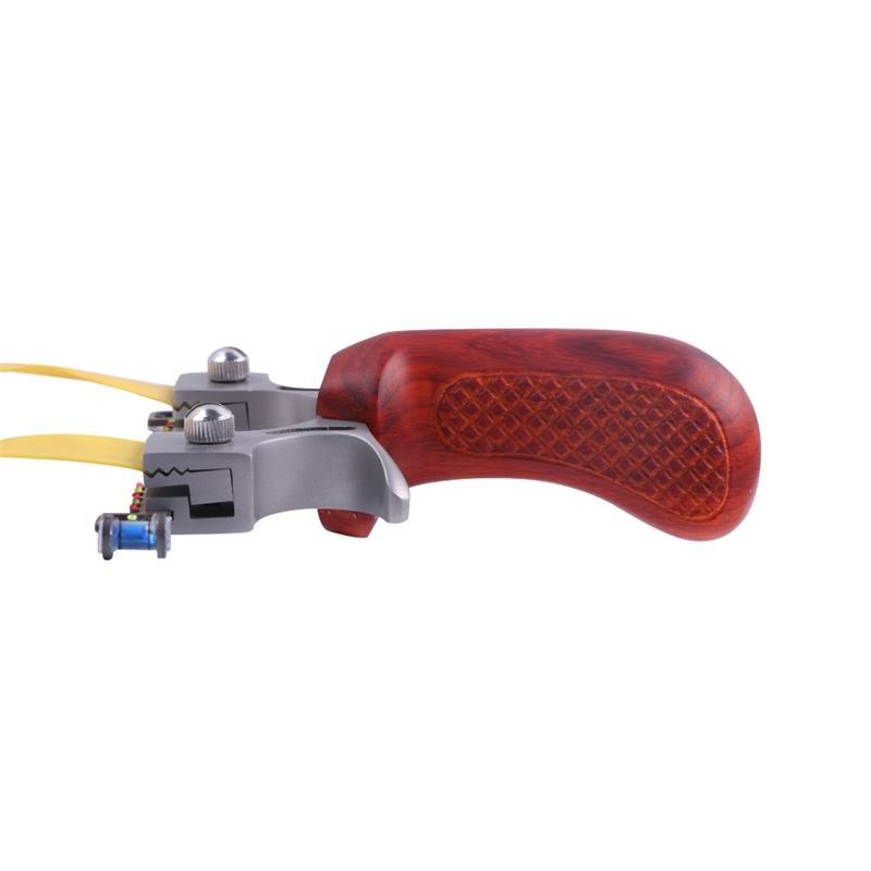 

sandalwood+304 stainless steel titanium alloy sight Catapult with Flat Rubber Band Outdoor Shooting Game Sling Shot Set