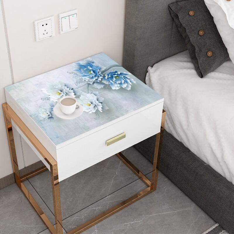 

Leather Printed dining table mat waterproof fire-proof oil-proof wash-free soft glass TV cabinet, table cushion thick, Green