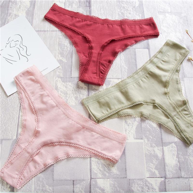 

5pcs Pack Sexy Cotton Thongs for Women's Underwear Panties Low Waist Sports Solid Color Lingerie Briefs Underpants Pink Red Gray1, Dark graynk000403