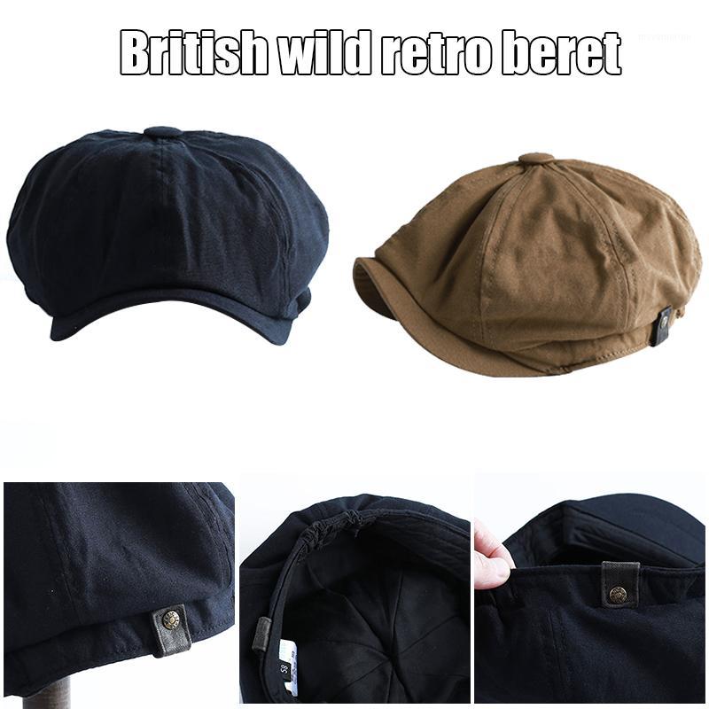 

Men Vintage Painter Beret Hats Summer Octagonal Newsboy Cap Cabbie Flat Hat SER881, Black
