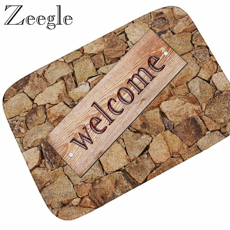 

Zeegle Welcome Doormat Floor Mat Anti Slip Bathroom Doormat Shower Mat Hallway Carpet Flannel Soft Absorbent Outdoor Door, Eyn