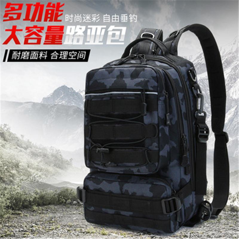 

45L Fishing Camping Backpack Bag Tactical Army Bags Outdoor Hiking Climbing Molle System Men's Camping Fishing Bag, Black