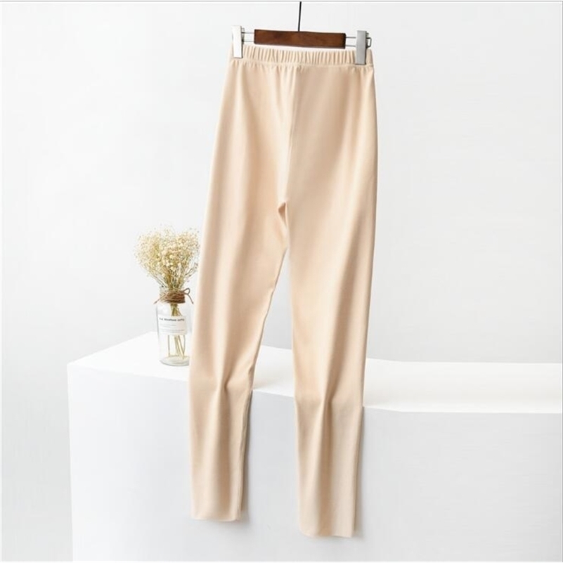 

Warm And Plush Leggings Women's Korean Velvet Self Heating Home Thermal Autumn Pants Casual Women's Pants Solid Large 201202, Pink
