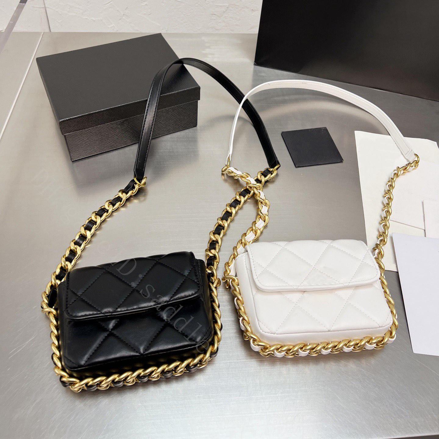 

New Designer fashion Bags Cross body Handbags women shoulder C Chain Top quality Two straps letter cute mini hot zipper purse lady flaps totes popular people wallets, Color q