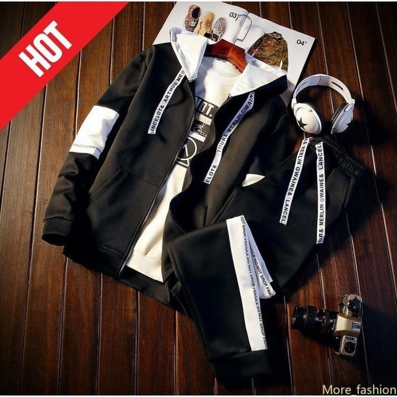 

Ready Stock Men's Set Hoodies Sweater + Joggers & Sweatpants 201204, Stye9