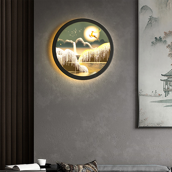 

Nordic Round wall lamps led bedroom bedside lamp balcony aisle living room background decorative painting lamp