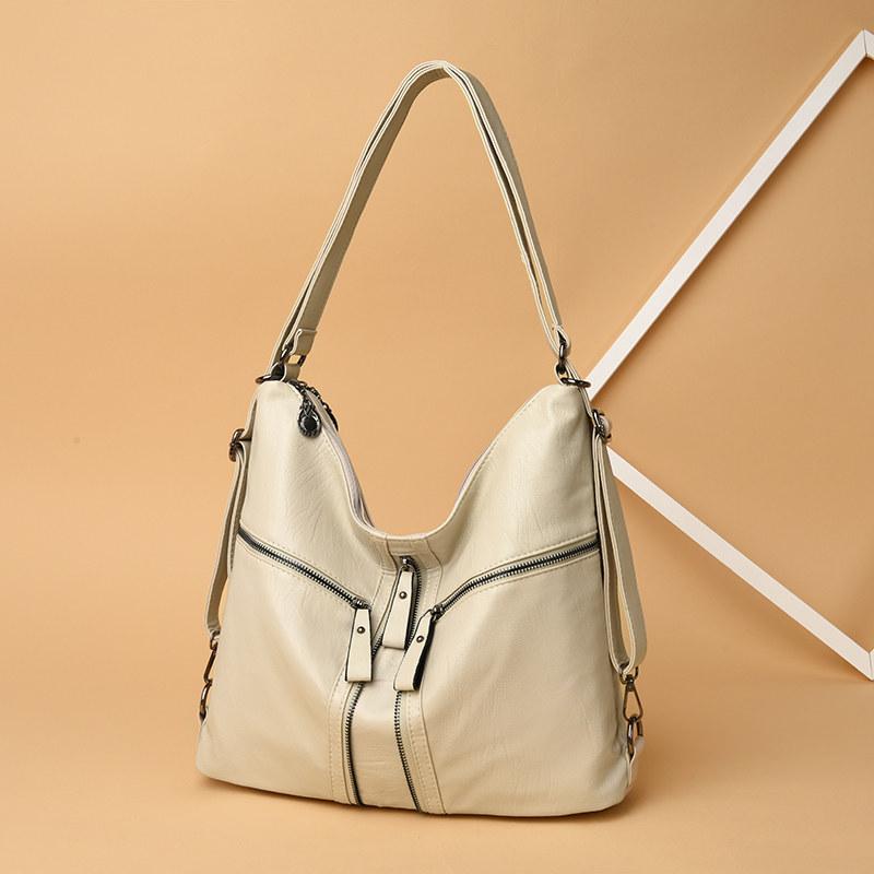 

White Leather Handbags Casual Crossbody Bags For Women 2021 Luxury Handbags Women Bags Designer Shoulder Bag Travel Tote Bag Sac, Black