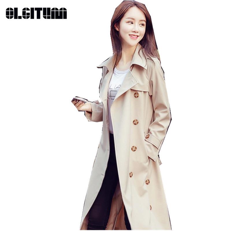 

New Arrival Women' Trench Coat High Quality Slim Windbreaker for Female Solid Elegant Long Lady Trench TR111, Black