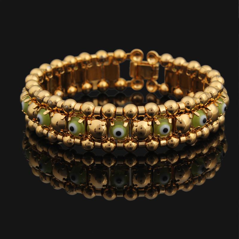 

Hot Sale 2020 New Design Fashion Plated Evil Eye Bracelets For Women