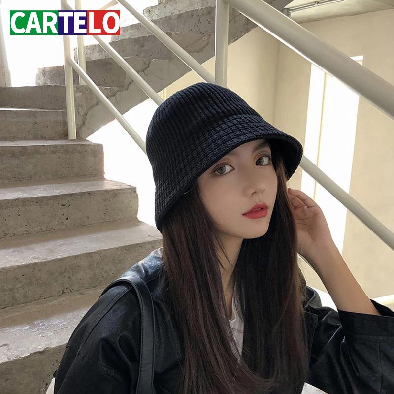 

Hat woman web celebrity abstinence knit hat woman winter thick warm woollen show face little fisherman, G2-yellow