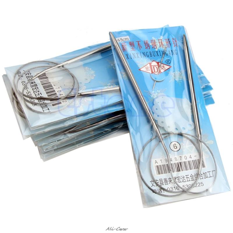 

New Hot 13Pcs 65cm Size UK618 Stainless Steel Circular Knitting Needles Knit Hook