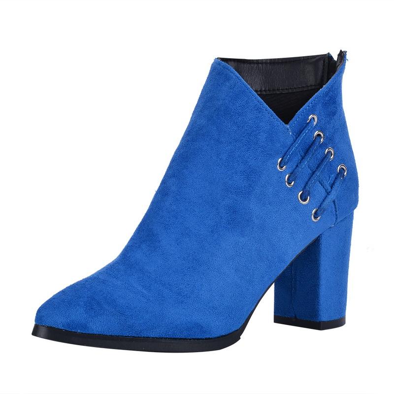 

Vogue Women Shoes Winter Autumn Women Botas Shoes Casual High Heels Pumps Warm Ankle Boots Mujer Zapatos Size 35-53, Black