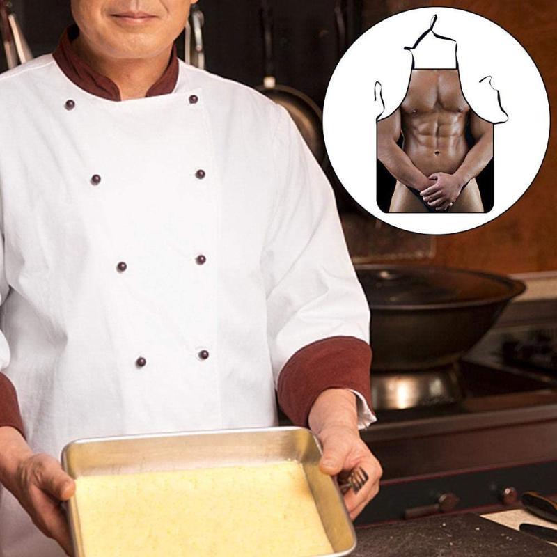 

Sexy Muscular Man Apron Creative Kitchen Apron Valentine's Day Gift Reusable Washable Home Cooking Kitchen Accessory