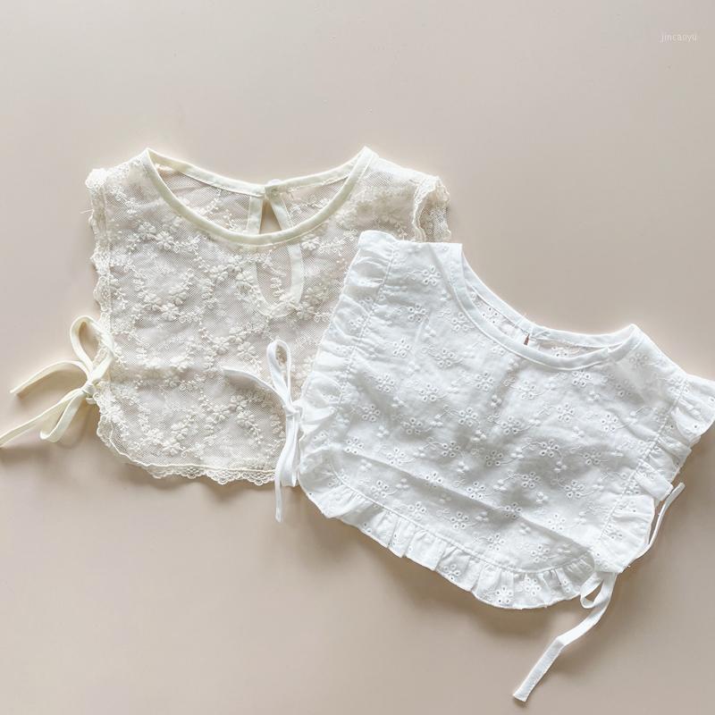 

New Arrival Korean Style Baby Girls 100% Cotton Lace Bibs Baby Burp Cloths 0-3Year1, White
