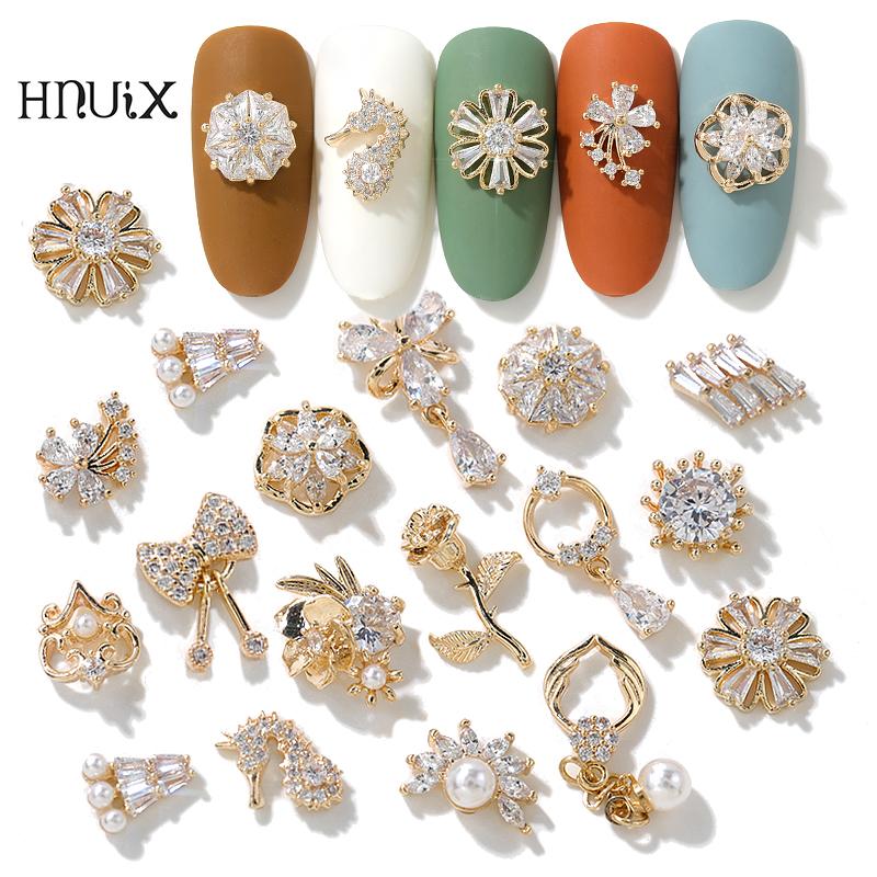 

Latest 2 pieces alloy Zircon Nail art decoration luxury zircon rhinestone tassel / heart / wing nail jewelry high end long