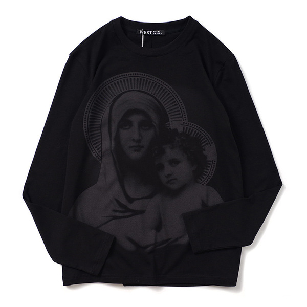 

Top Quality Fashion Brand New Virgin Mary Head Print Crew Neck T-shirt Summer New Men Women Tee Hip Hop Casual T-shirt 2020, Short sleeve shirt with star