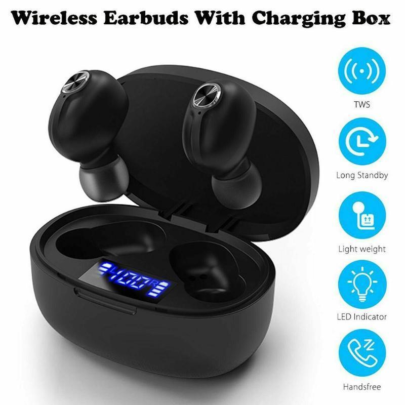 

TWS Bluetooth 5.0 Wireless Headset Earphones Stereo Music Mini In-ear Earbuds Bluetooth Earphones With Charging Box1, Black