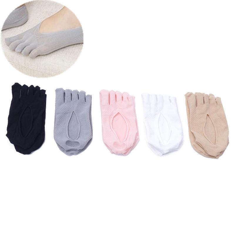 

Women's Socks Summer Solid Color Socks Thin Five Toe Sock Slippers Lady Invisibility Five Finger Amazing, Black