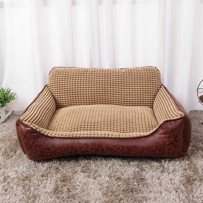

Removable and Washable Four Seasons Universal Kennel Winter Warm Net Red Large Small Dog Teddy Dog Bed Cat Litter Pet Supplies, Brown