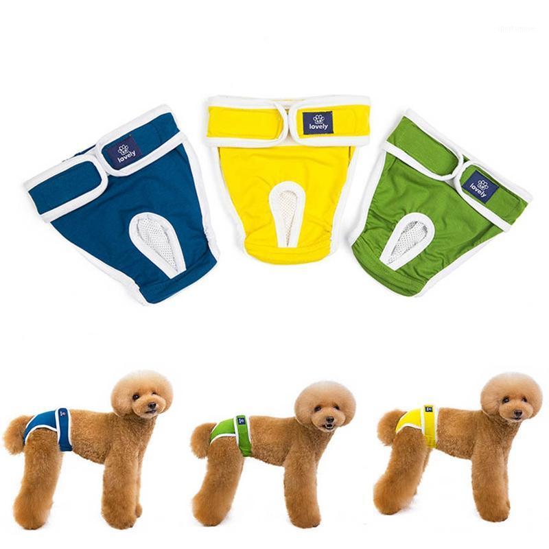 

Pet Physiological Pant Washable Cotton Diaper for Small Famale Dogs Adjustable Puppy Briefs Underwear Breathable Sanitary Shorts1, Green