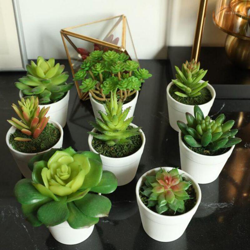 

Artificial Mini Plants Vivid Cactus Succulent Home Decoration Bonsai Plant With Vase Office Table Indoor Decoration1