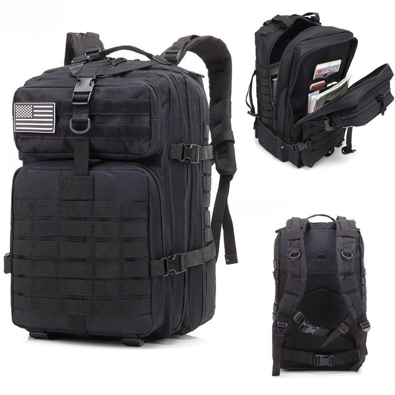 

Tactical Backpack Large Capacity 3P Softback Outdoor Bag Hiking Rucksacks Men Climbing Travel Camping Backpack, Black
