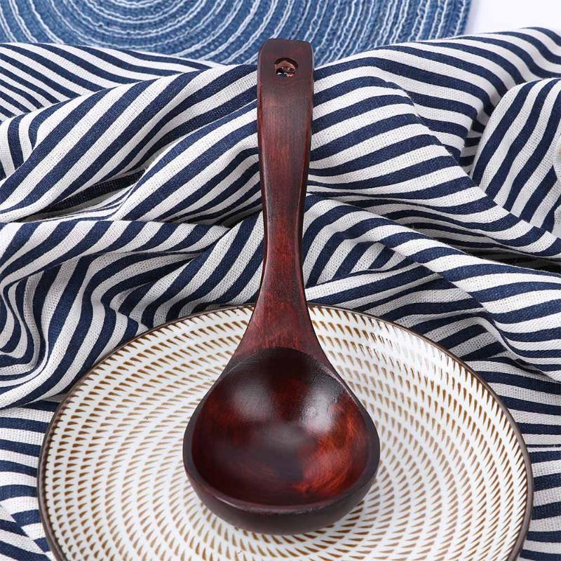 

Long Handled Wooden Soup Spoons Bamboo Kitchen Cooking Utensil Tools Teaspoon Catering Dessert Rice Spoon Wood Kitchen Gadget