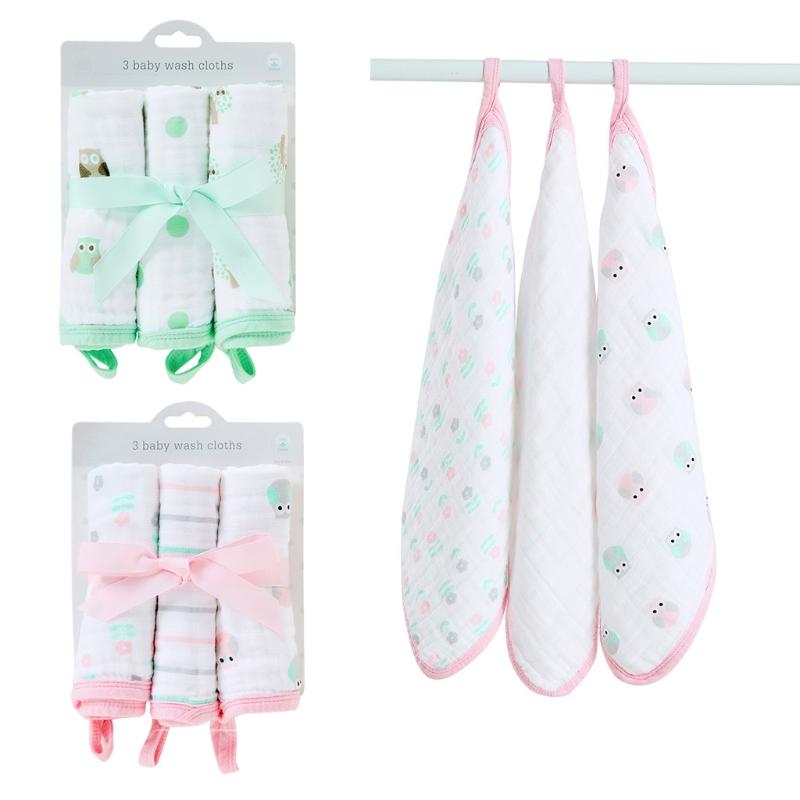 

3Pcs Cotton Newborn Baby Saliva Towel Gauze Facecloth Washcloths Nursing Towel Handkerchief