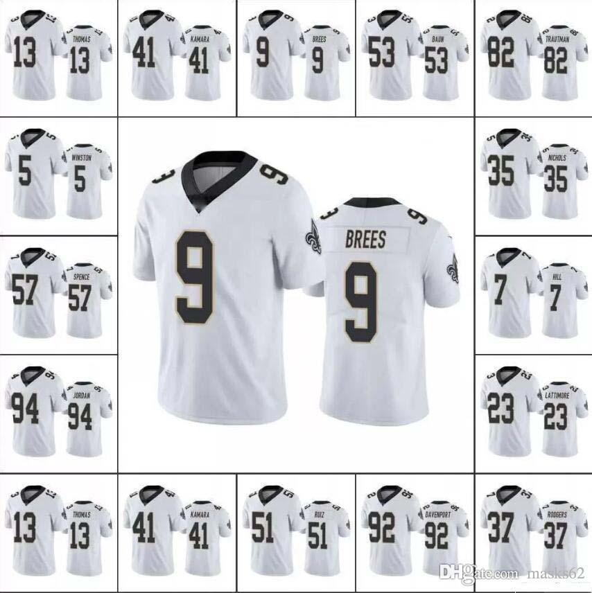 

Football Jerseys Custom New Orleans''s Saints's Men #41 Alvin Kamara 13 Michael Thomas 9 Drew Brees Women Youth White Vapor Limited Jer, Black;red