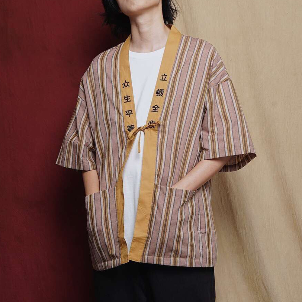 

2021 New Aelfric Eden Japanese Embroidered Shirt Men's Fashion Harajuku Hip Hop Street Famous Hawaii Beach Resort Short Sleeve Atxw, Apricot.