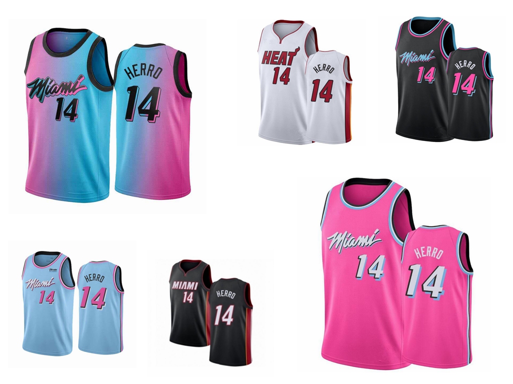 

Men Miami Heat jersey Tyler Herro jersey court nba jersey;The swing man sews a basketball jersey, Black;red