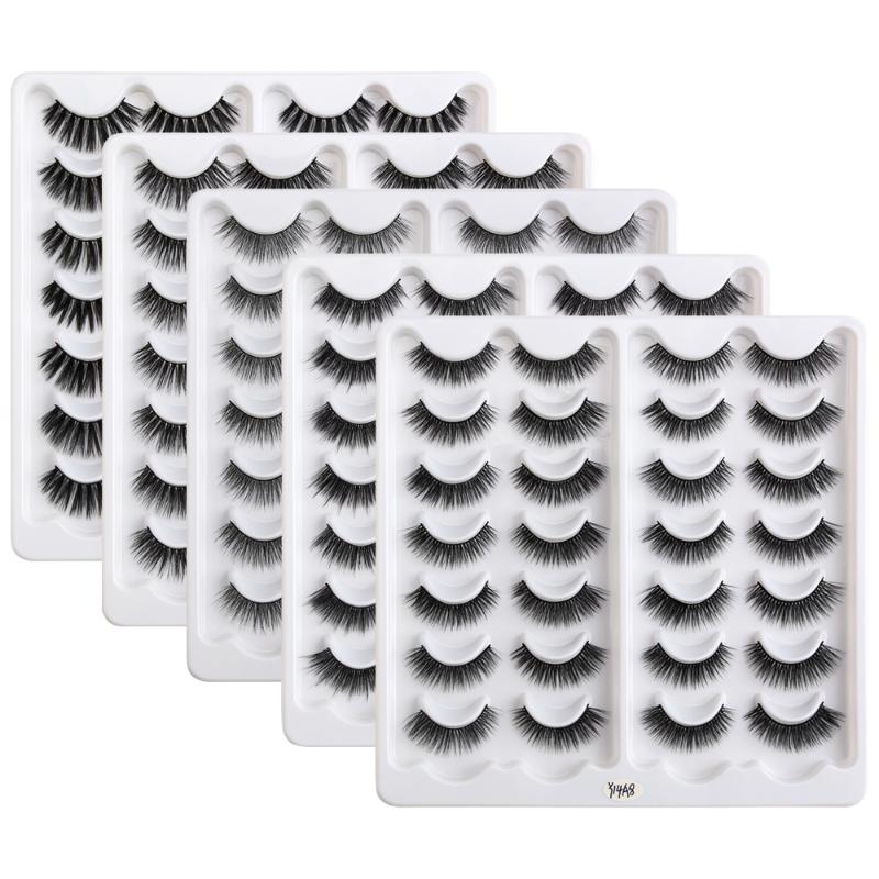

MAGEFY 14/4pairs Natural 3D False Eyelashes Fake Lashes Makeup Kit Mink Lashes Extension Fluffy Soft Mink Eyelashes Maquiagem