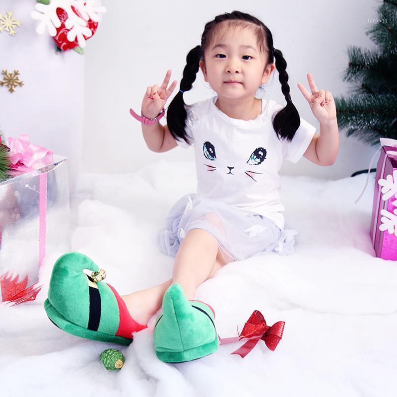 

2020 Christmas Slipper Couple Kids Family Warm Winter Slippers Comfortable Soft Thicken Lovely Home Slipper Indoor Festival Shoe1, Green