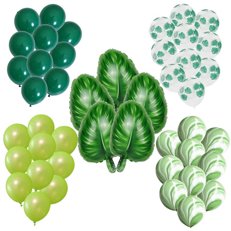 

Jungle Leaf Balloons Set Happy Birthday Decoration Foil Balloon Globos Balony Banner Streamer Baby Shower Latex Balloons