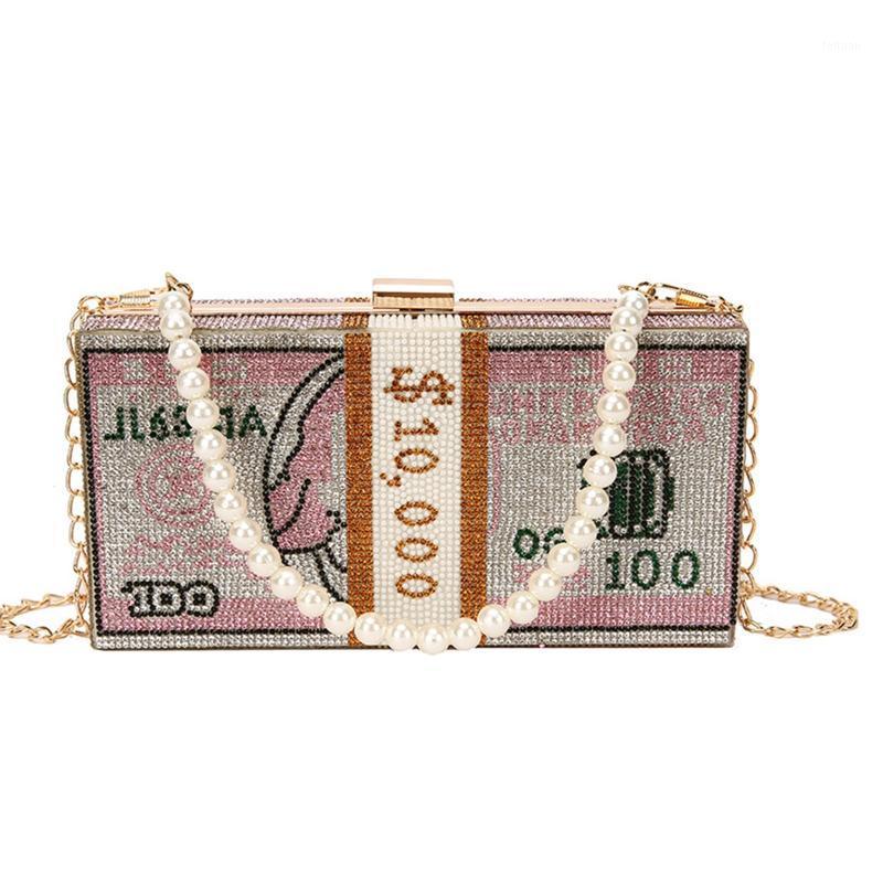 

Stack of Cash Clutch Purses Women Crystal Evening Bags Designer Rhinestones Handbags1