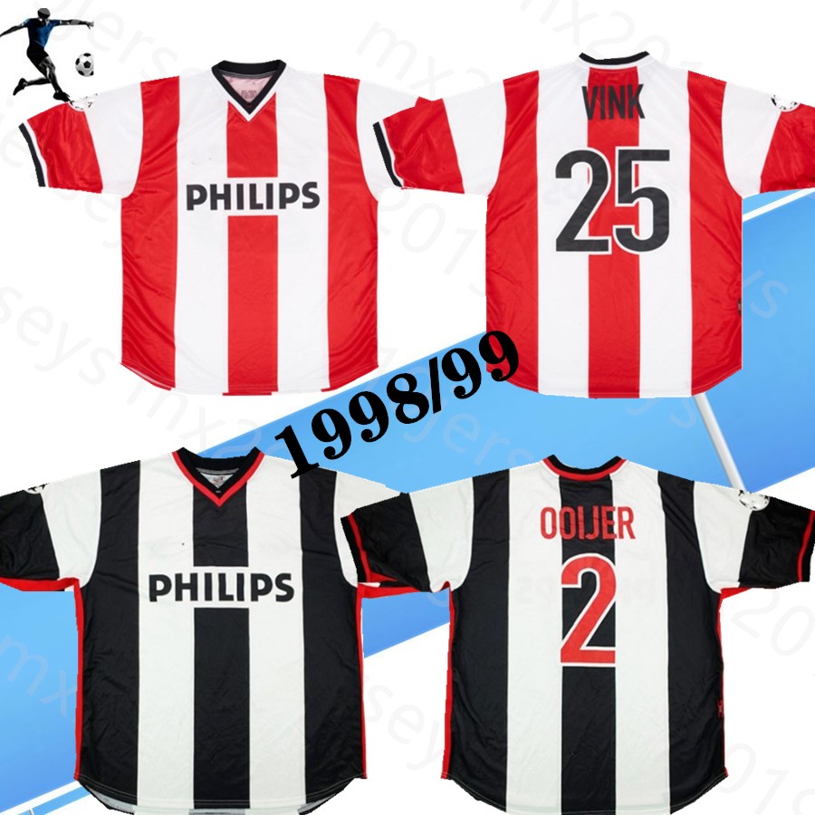 

1990 1998 1999 PS retro soccer jerseys Match Issue Champions League Home Shirt Ooijer #2 Vink #25 90 92 98 99 away classic football Shirt, 1998/99 home