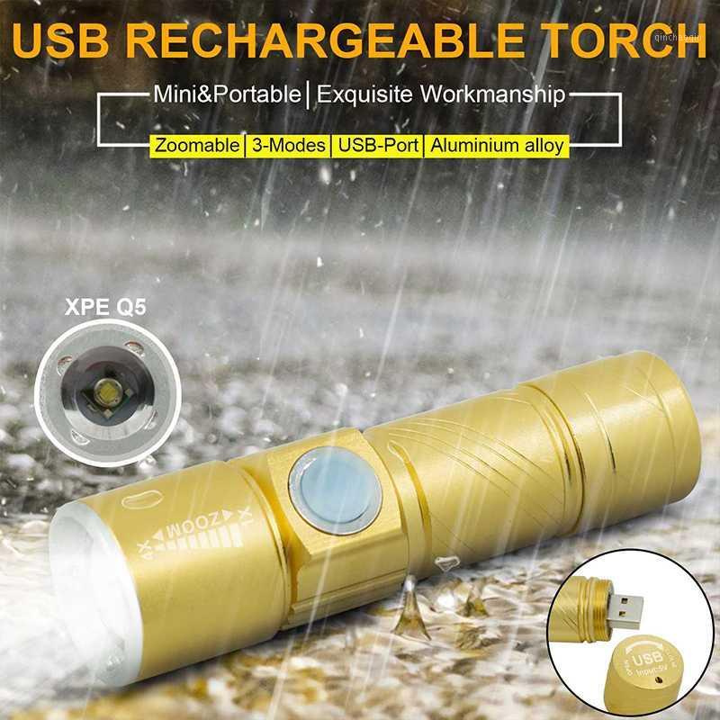 

Powerful XPE Q5 USB Rechargeable Flash Light Torch Zoomable 3 Modes LED Torch Waterproof Hunting Lanterna With Lanyard1
