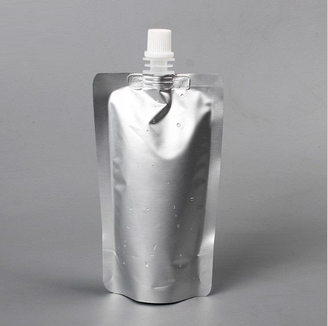 

150ml silver aluminum foil food grade stand up spout pouch bag