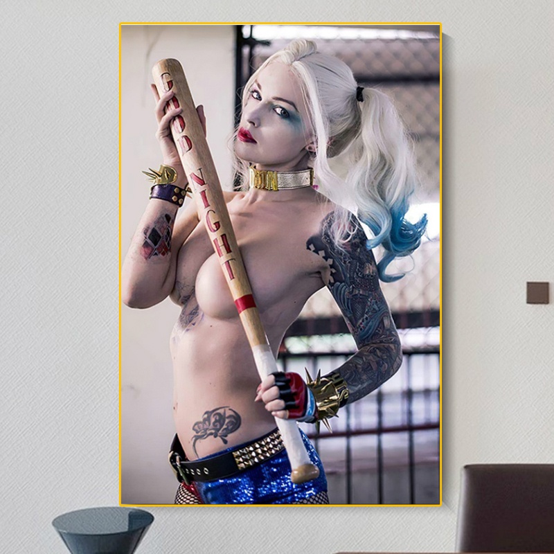 

Harley Quinn Suicide Squad Movie Posters and Prints Sexy Lady Canvas Oil Painting Wall Art Picture for Living Room Bedroom Home Decoration