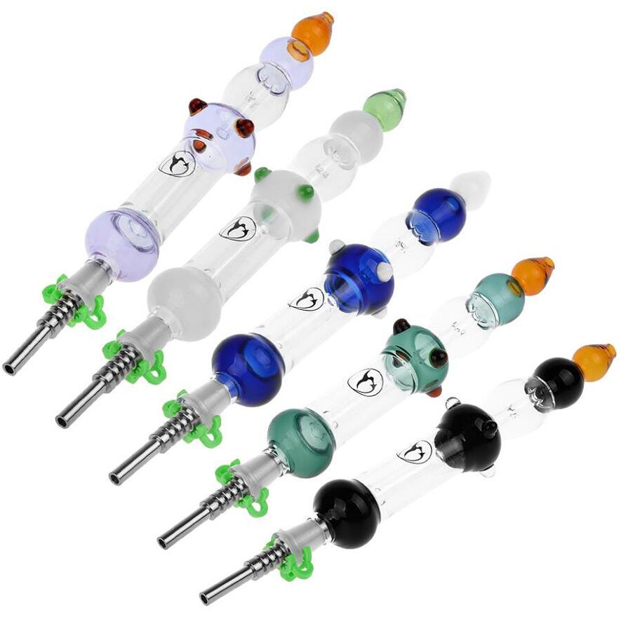 

DHL 14mm Nectar Pipe Nectar Collector Kit with Titanium Tip Nail and Plastic Keck clip Concentrate Dab Straw Glass Bongs