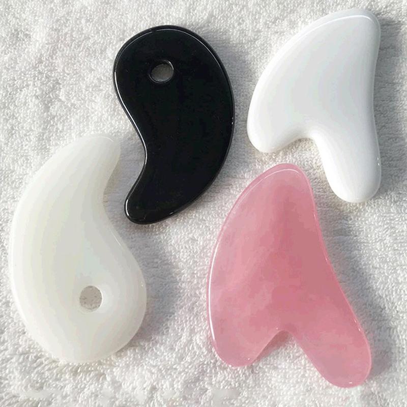 

Natural Jade Guasha Scraping Massage Scraper Face Massager Board Quartz Facial Eye Care
