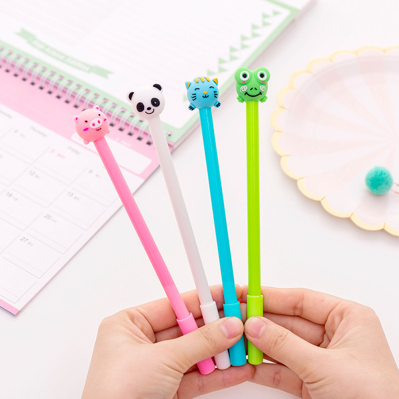 

40 pcs Cute inflatable animal neutral pen 0.5 black student neutral pen 201202