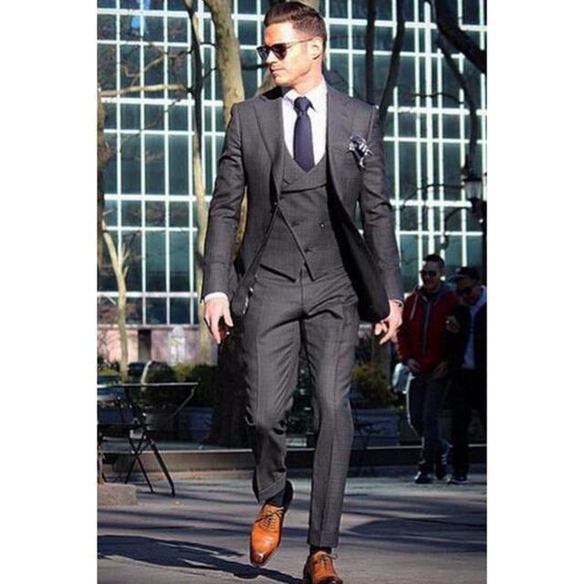 

Suit Men Grey Slim Fit Groomsman Bridegroom Marriage Blazers Set (Jacket+Pant+Vest) Man Suit Tuxedos Casual Regualr Styles, Red