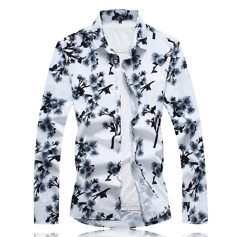 

2021 New Beach Floral Fall White Men's Clothing Sleeves Oversized 5xl 6xl 7xl IIZK, C10 1