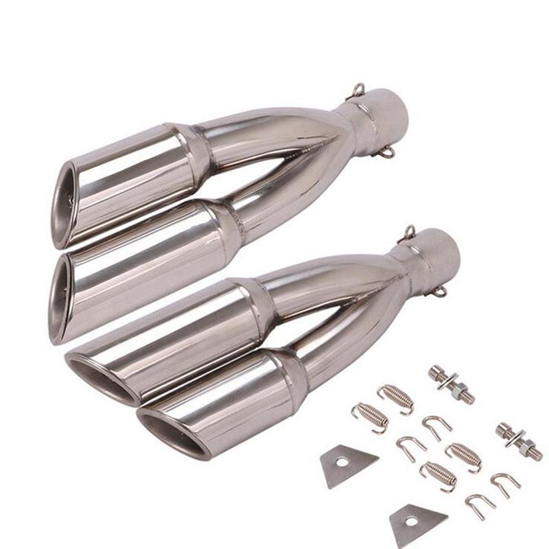 

Left And Right Side Exhaust Motorcycle Double Hole Muffler With DB Killer Ecsape Moto