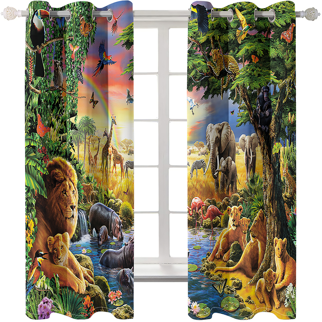 

Luxury Blackout 3D Window Curtains For Living Room Bedroom animal kids curtains Decoration curtains, Blue